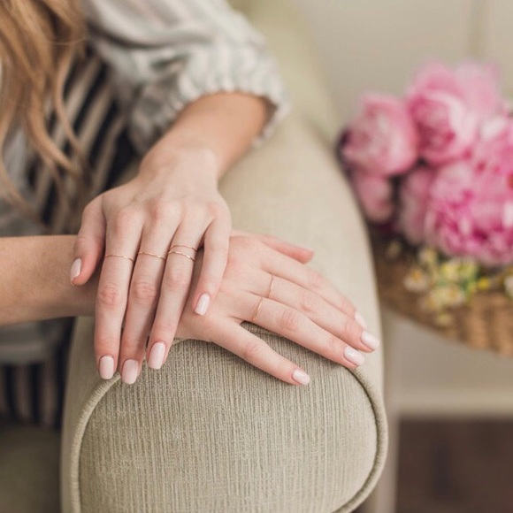 14K Rose Gold Band Skinny Ring - Picture 3 of 7